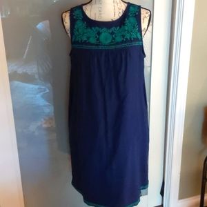 JCrew Navy embroidered dress
